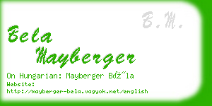 bela mayberger business card